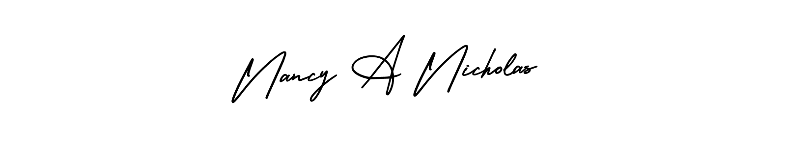 Nancy A Nicholas stylish signature style. Best Handwritten Sign (AmerikaSignatureDemo-Regular) for my name. Handwritten Signature Collection Ideas for my name Nancy A Nicholas. Nancy A Nicholas signature style 3 images and pictures png